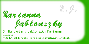 marianna jablonszky business card